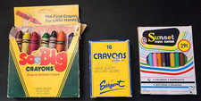 RARE BIG Lot Vintage Crayons Crayola So Big 1986 Sargent Sunset Pencil Hasbro