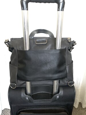 The Sak Black Leather Essential Multipurpose Shoulder- Travel Bag