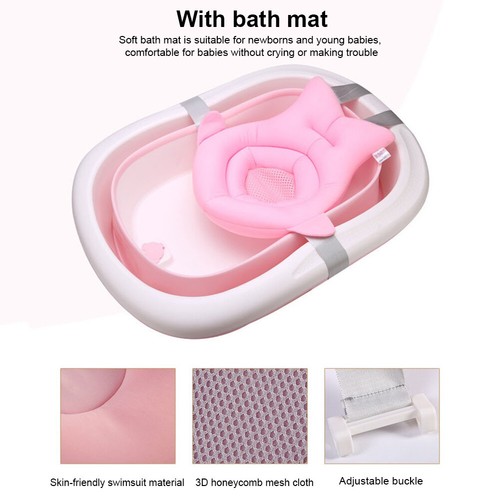 Baby Shower Bath Tub Pad Non-Slip Bathtub Mat Support Cushion Foldable Pillow - Picture 4 of 14