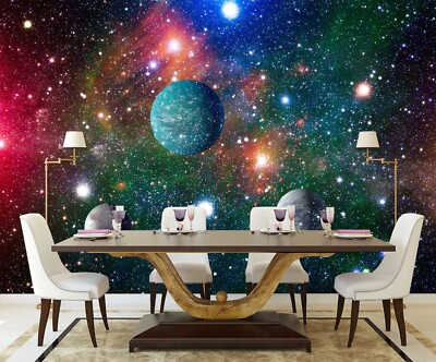 3D Planet Stars ZHUA13869 Wallpaper Wall Murals Removable Self-adhesive Amy