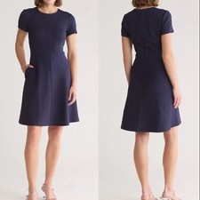 NWOT Eliza J Jewel Neck shirt dress Fit & Flare Dress navy sz 14