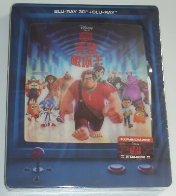 WRECK-IT RALPH BLUFANS LENTICULAR 3D 2-DISC BLU-RAY STEELBOOK NEU & OVP DISNEY
