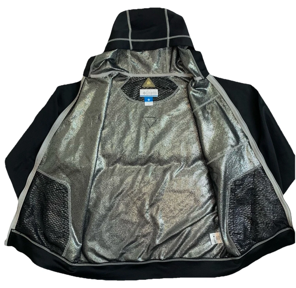 Columbia Men’s M Marlin Rig Hooded Jacket Omni Heat PFG Full Zip Black - Image 2 of 4