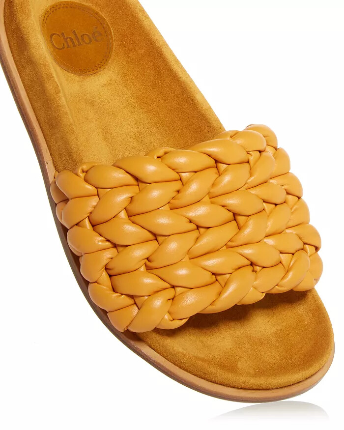 Chloe Kacey Braided Leather Slide Sandal Size 39 MSRP