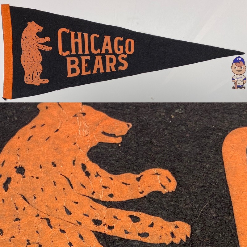 1950's Chicago Bears Illinois NFL Football Illinois  Pennant Flat Ship 11x27.75