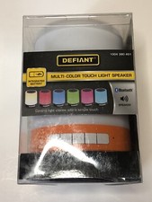 Defiant Rechargeable LED Touch Light with Bluetooth Speaker in Orange