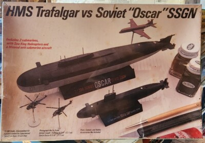 Testors DML #903 SUBMARINES BRITISH HMS Trafalgar vs Soviet Oscar SSGN 1/700  