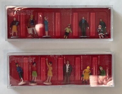 Preiser 10185 and 10279 HO Scale Figures in Cases   NEW OLD STOCK