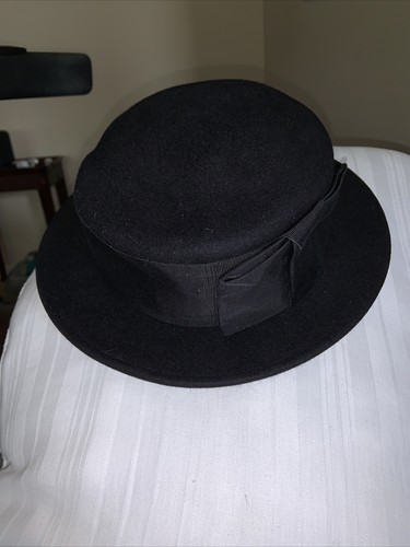 Vintage Frank Olive For Bonwit Teller Black Wool Hat - Picture 5 of 8
