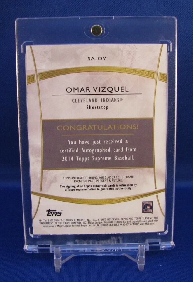 2014 Topps Supreme "OMAR VIZQUEL" Certified Auto Issue Card ~ SN #08/15 !! - Image 3 of 3