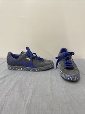 PUMA Mens Classic Suede Grey/Blue Paint Splatter Sneakers 359661-01 Sz 8 Charity PUMA Mens Classic Suede Grey/Blue Paint Splatter Sneakers  main image 3