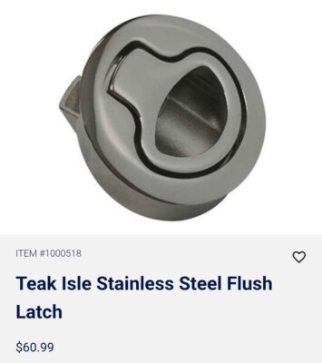 NEW Southco / Teak Isle Stainless Steel Flush Latch #29206 Fits up to 7/8''