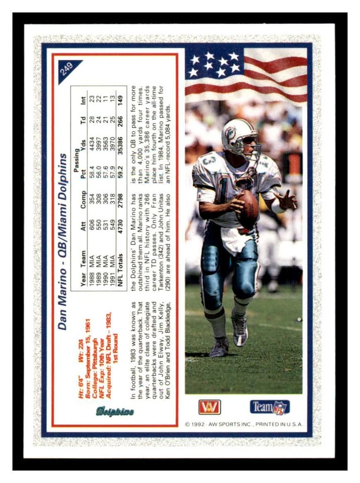 1992 All World Football Pick Your Card With Stars & Rookies RCs (151-300) - Image 2 of 2