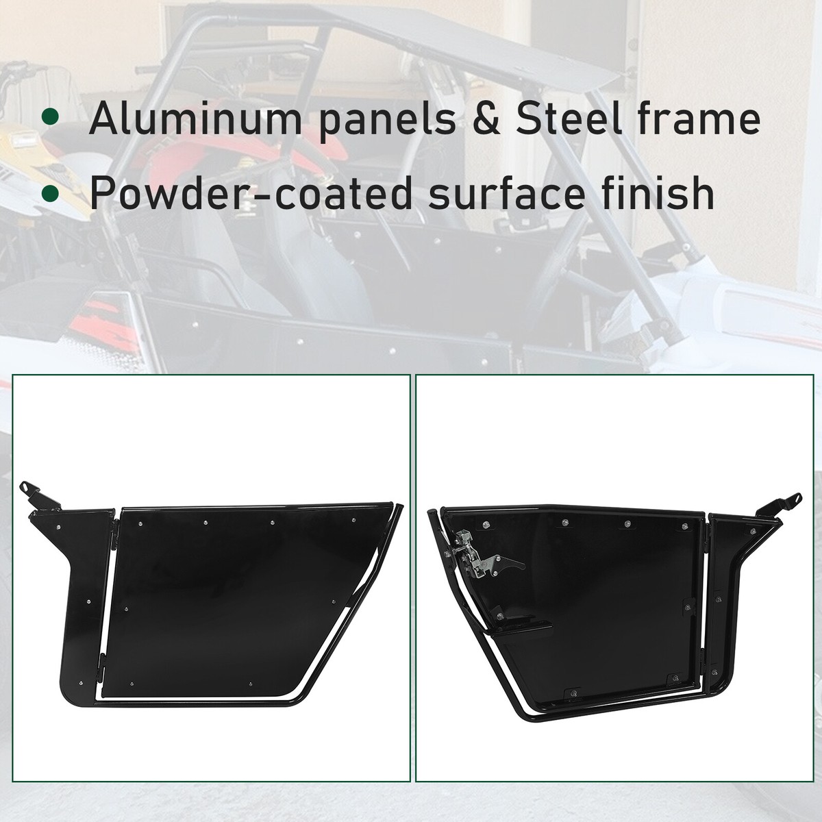 Black Left Right 2 Full Swing Open Doors Aluminum Kit For 09-22