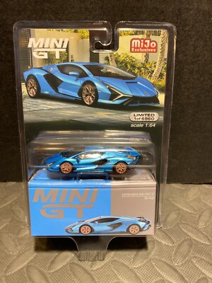 1/64 MINI GT MIJO EXCLUSIVES LAMBORGHINI SIAN FXP 37 BLU AEGIR BLUE