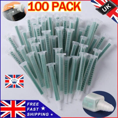 E-HOMEBESTBUY 100 Pcs Static Mixer Epoxy Resin Mixing Tube Nozzles Syringe for AB Glue Gun UK
