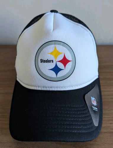 NEW ERA Pittsburgh Steelers 9FORTY Trucker Mesh Adjustable Hat Cap Snapback - Picture 2 of 8