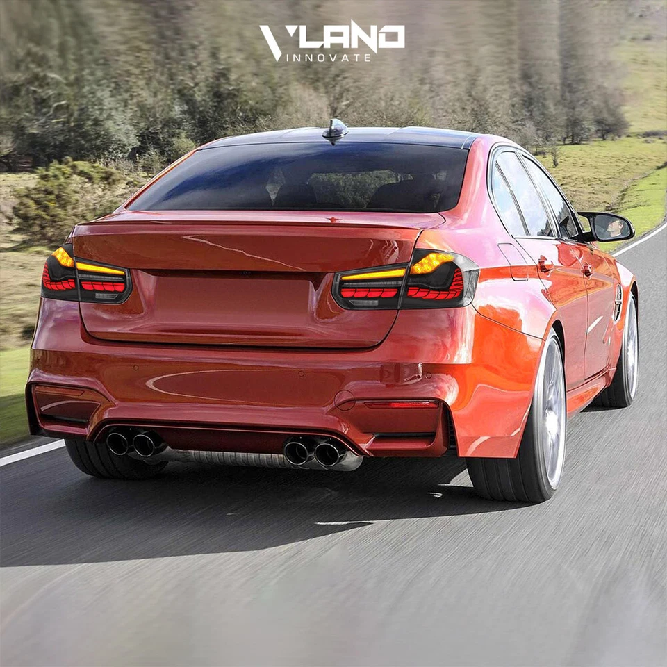 Luces traseras Smoke VLAND GTS para BMW F30F35F80 12-2018 serie 3 M3 LED secuencial Foto 3 de 4