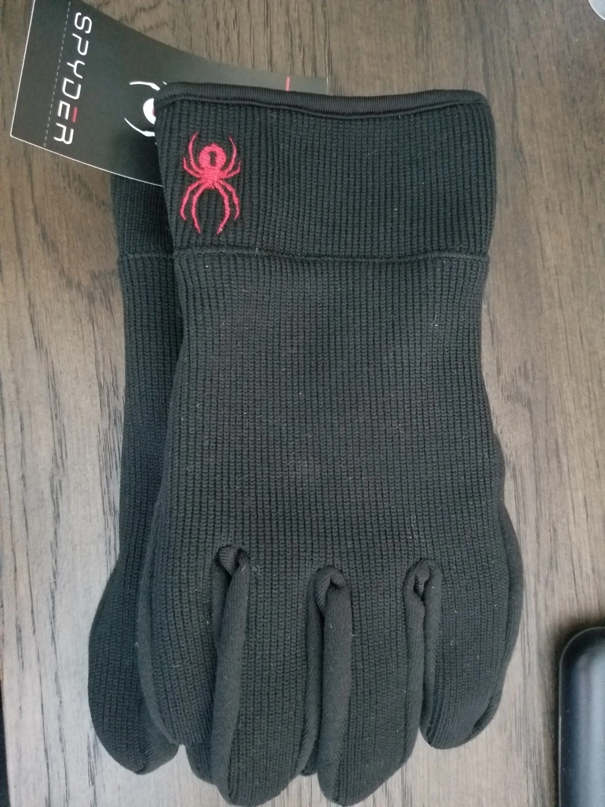 Spyder Core Conduct Gloves Men Black Red Accents NWT