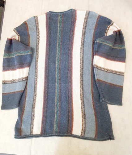 Mens Vintage Concrete Mix Sweater Sz M/L Multi Stripe - Picture 2 of 5