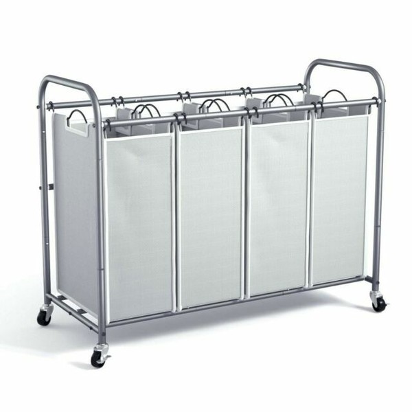ROMOON 8542016407 4 Bag Laundry Sorter Cart with Rolling