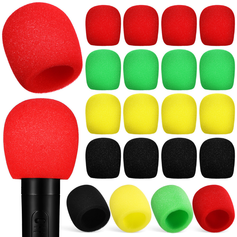 32 Pcs Microphone Sponge Foam Cover Covers Protector Caps Color