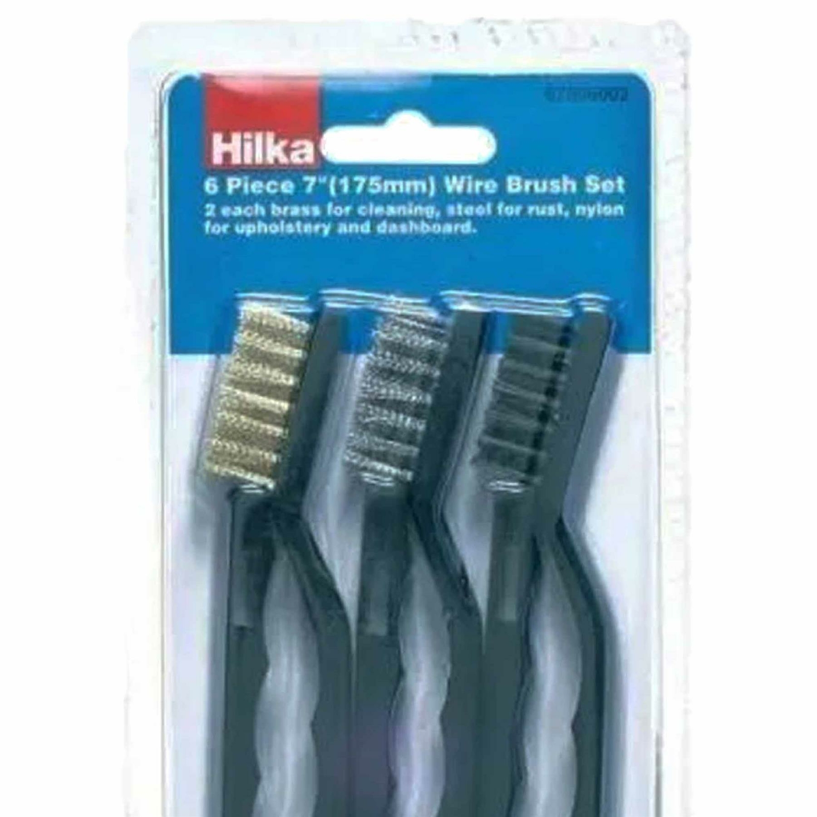 6 X Hilka Nylon Small Brush Set Cleaning Brushes Car Kitchen Barber