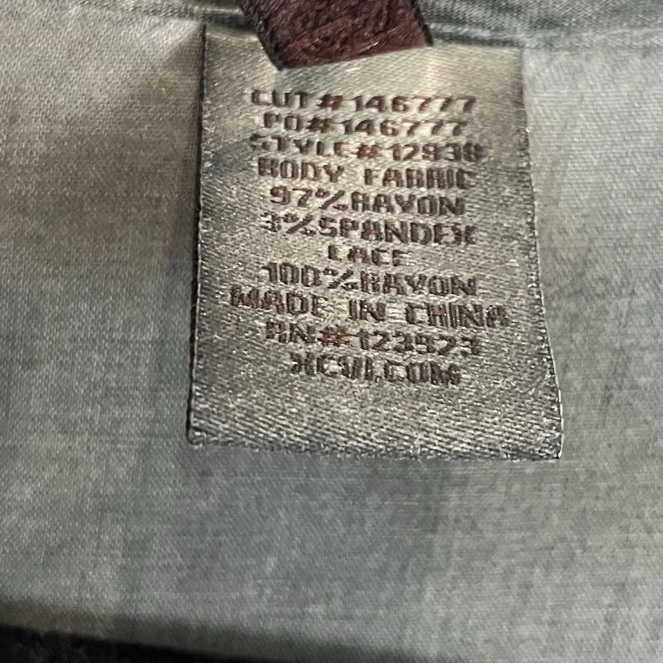 Top túnica boho gris con detalles de encaje XCVI para mujer manga larga pequeña Foto 4 de 4