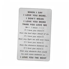  Wallet Card, I Love You Gifts for Him Her, When I Say I Love You More