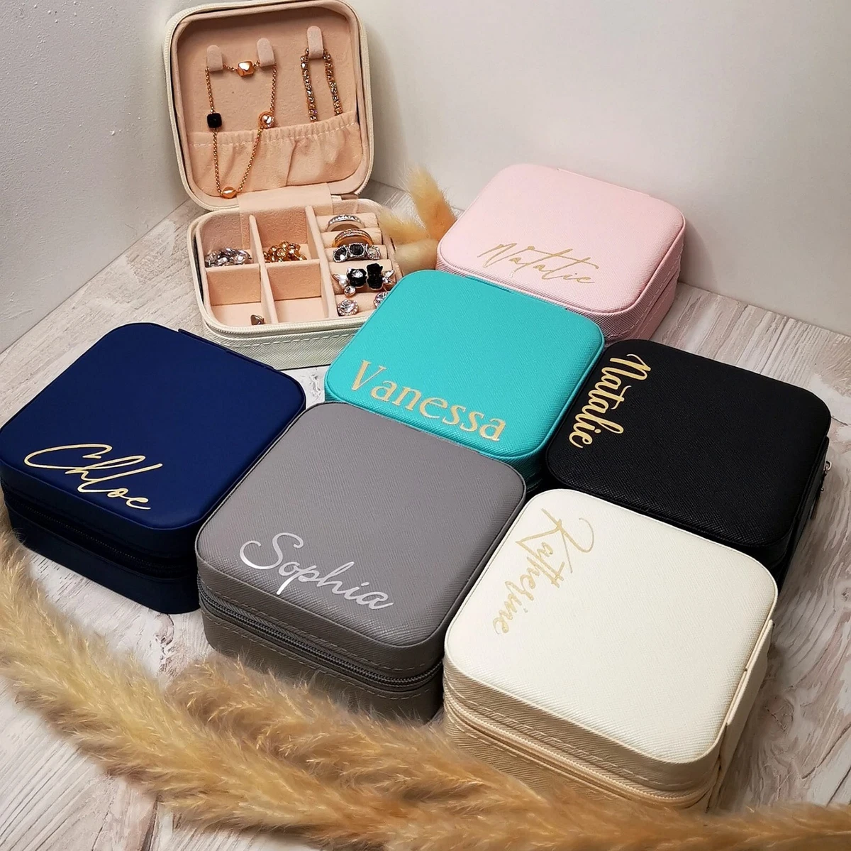 Sophia leather jewelry keep box best sale