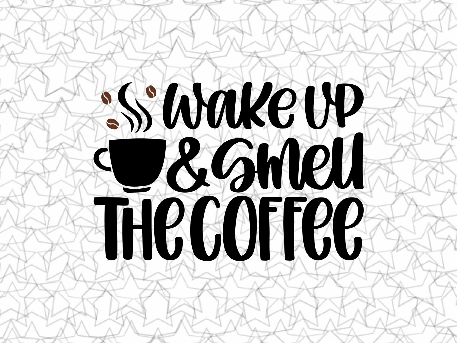 Wake Up and Smell the Coffee Shop Bar Vinyl Wall Decal Graphic-image