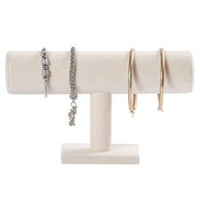Velvet T-Bar Jewelry Display Bracelet Watches Holder Stand Organizer for Home