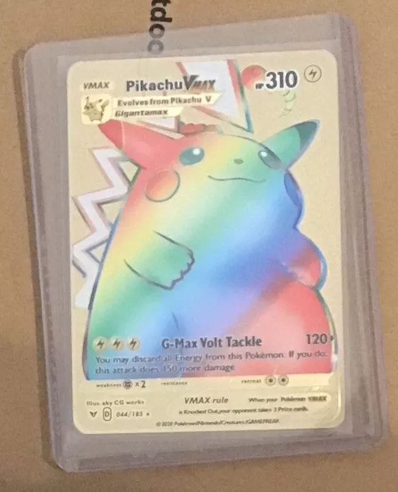 Pikachu VMAX Gold Metal Pokemon Card