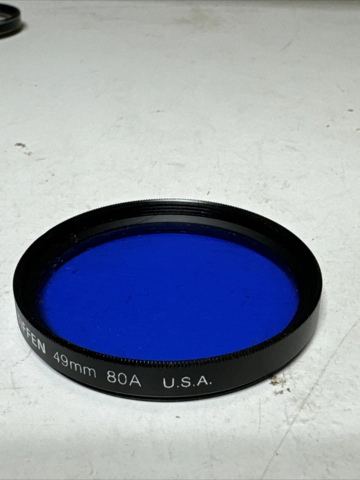 Tiffen 49mm 80A Dark Blue Threaded Filter with Case  Made in the U.S.A. Vintage - Image 2 of 4