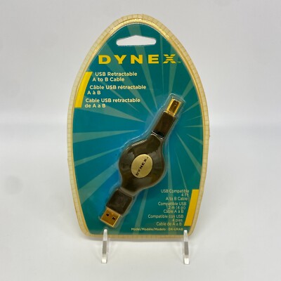 DYNEX USB Retractable A to B Cable - 4 ft - Model DX-URAB - NOS