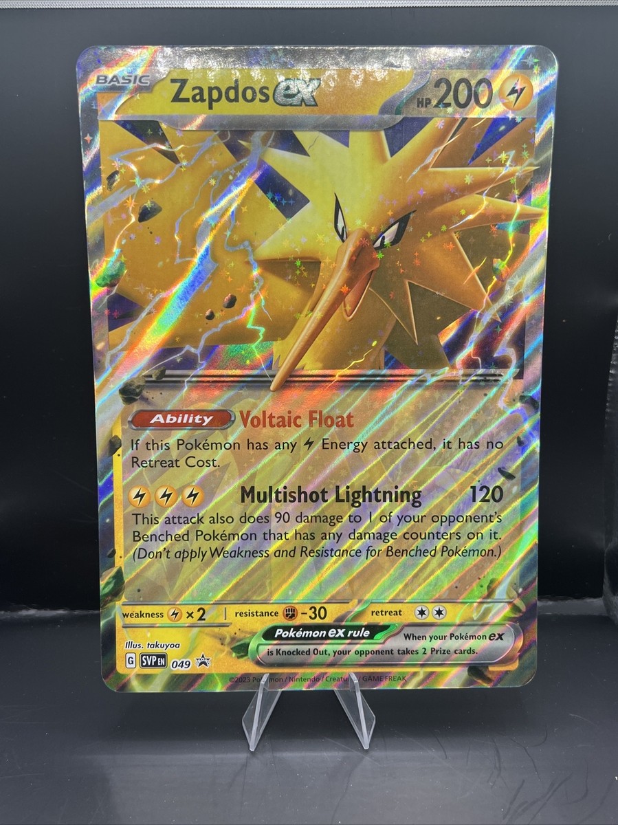 ZAPDOS EX 049 HOLO JUMBO CARD POKÉMON 2023 SVPEN BLACK STAR ZAPDOS EX 049 HOLO JUMBO CARD POKÉMON 2023 SVPEN BLACK STAR