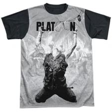 Platoon Grayscale Poster Adult Halloween Costume T Shirt (Black Back), S-3XL