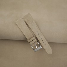 Beige Suede Leather Watch Strap Band 18mm 19mm 20mm 21mm 22mm 23mm