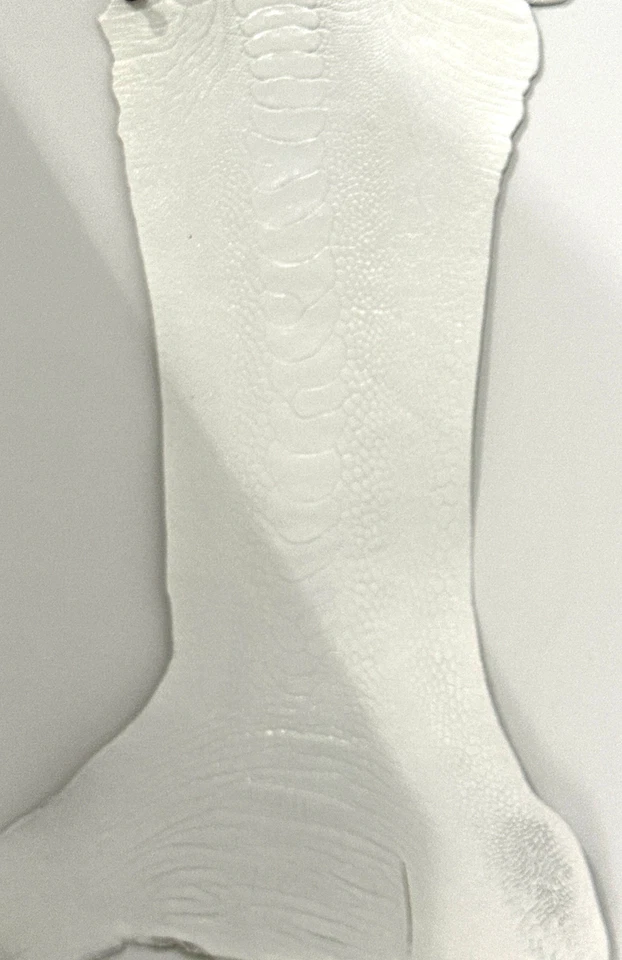 Piel de patas de avestruz de cuero, blanco como la nieve (esmaltado) Foto 2 de 3