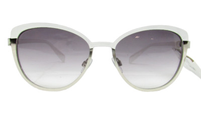 Ophelia Roe Silver & Ivory Cat Eye Sunglasses 100%UVA-UVB Protection 49720FGL044