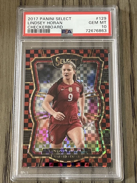 2017 Panini Select 129 Lindsey Horan RC Checkerboard Prizm PSA 10 GEM MINT USWNT