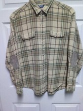 New Men' Ralph Lauren Polo Flannel XL Beige Green Brown Check Classics Button Up