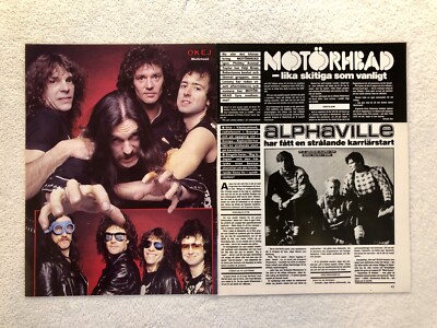 Motorhead 1984 Lemmy Clipping Poster Swedish Music magazine