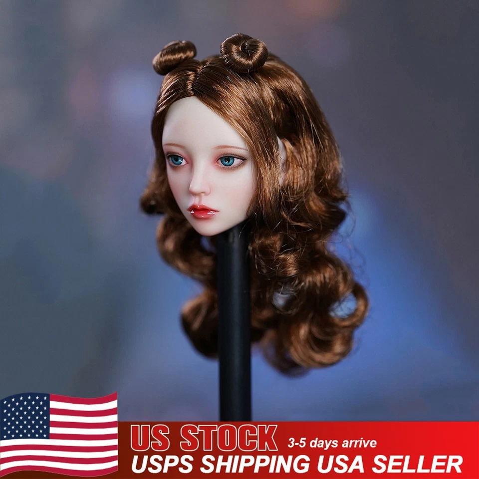 Cabeza de niña esculpida SUPER DUCK SDH033C 1:6 para cuerpo de figura PH TBL pálido femenino de 12"" Foto 2 de 4