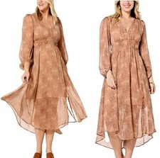 NEW Jessica Simpson Bonita Chiffon Dress SZ PLUS SZ 2X WINDING LEOPARD $119