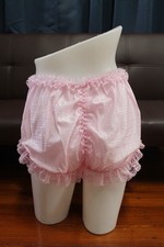  A374 2XL/ElasticW.24-45" Vtg Style Pink Nylon Full Brief Panties Underwear