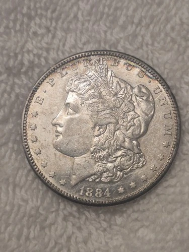 Morgan Silver Dollar 1884 San Francisco $1 Coin 0.9 Fineness Silver