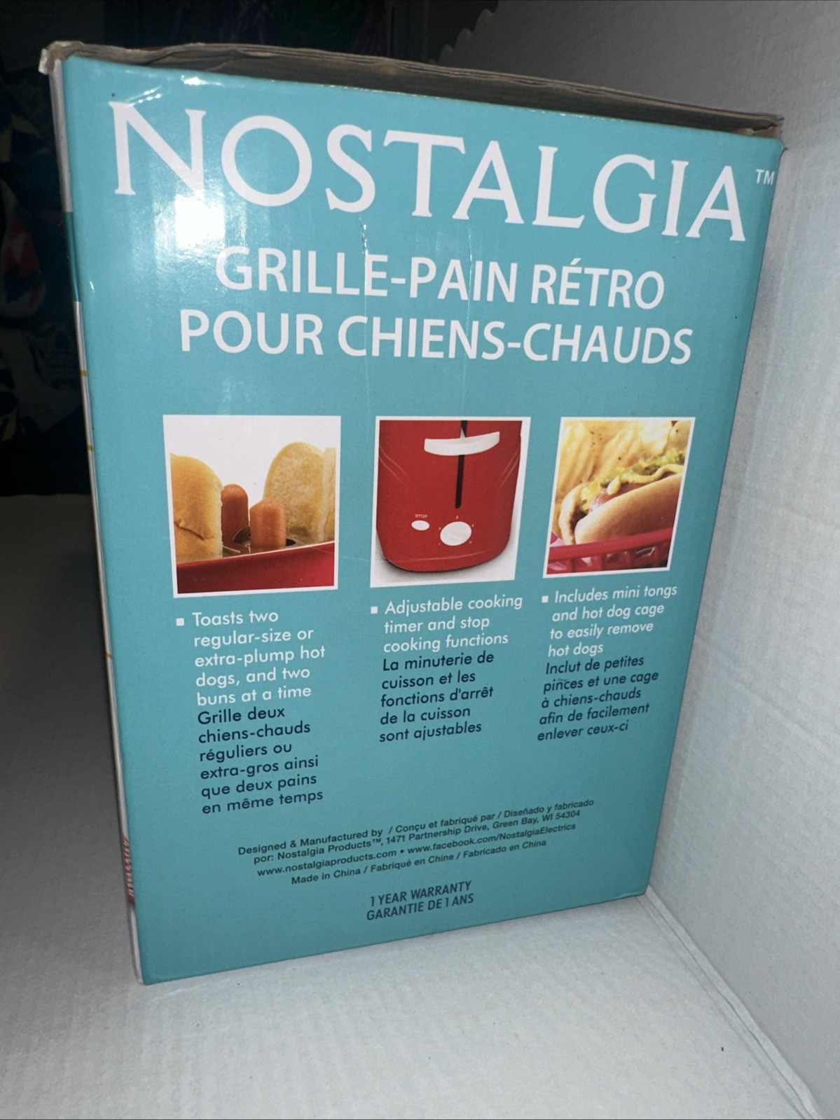 HDT600RETRORED Nostalgia Retro Pop-Up Hot Dog Toaster Oven Red New In Box