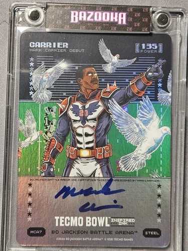 Carrier Mark Carrier Auto Tecmo Bowl Bo Jackson Battle Arena Ink 135 Steel MCA7