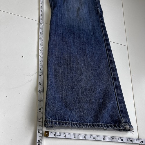 Vtg Gap 1969 Boot Fit Jeans Men 36x34 Blue Bootcut Distressed Well-worn Y2K - Picture 11 of 13